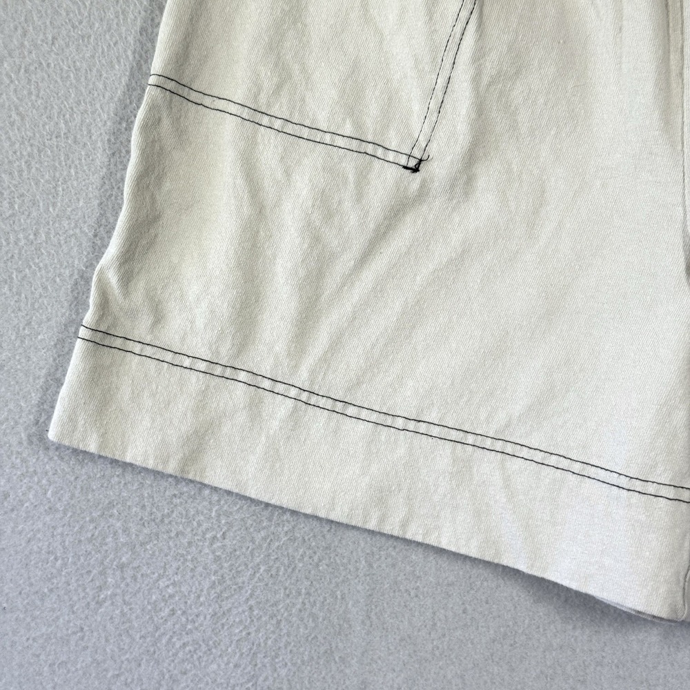 Free People Beach Shorts Womens XS Cream Contrast Stitch Pull On Pockets 5.5" - Picture 3 of 13